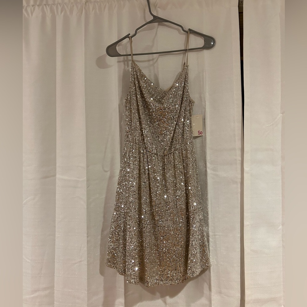 Gold flowy dress